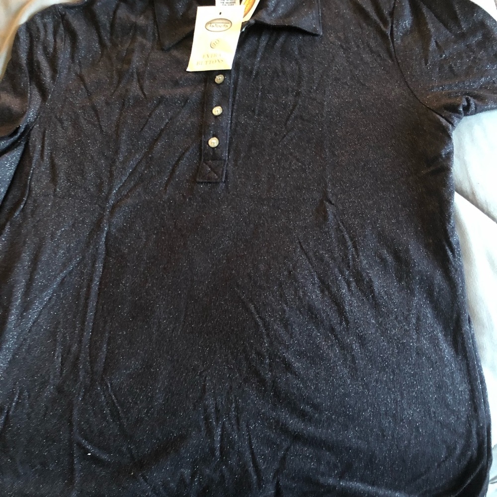 Talbots Black Sparkle Polo